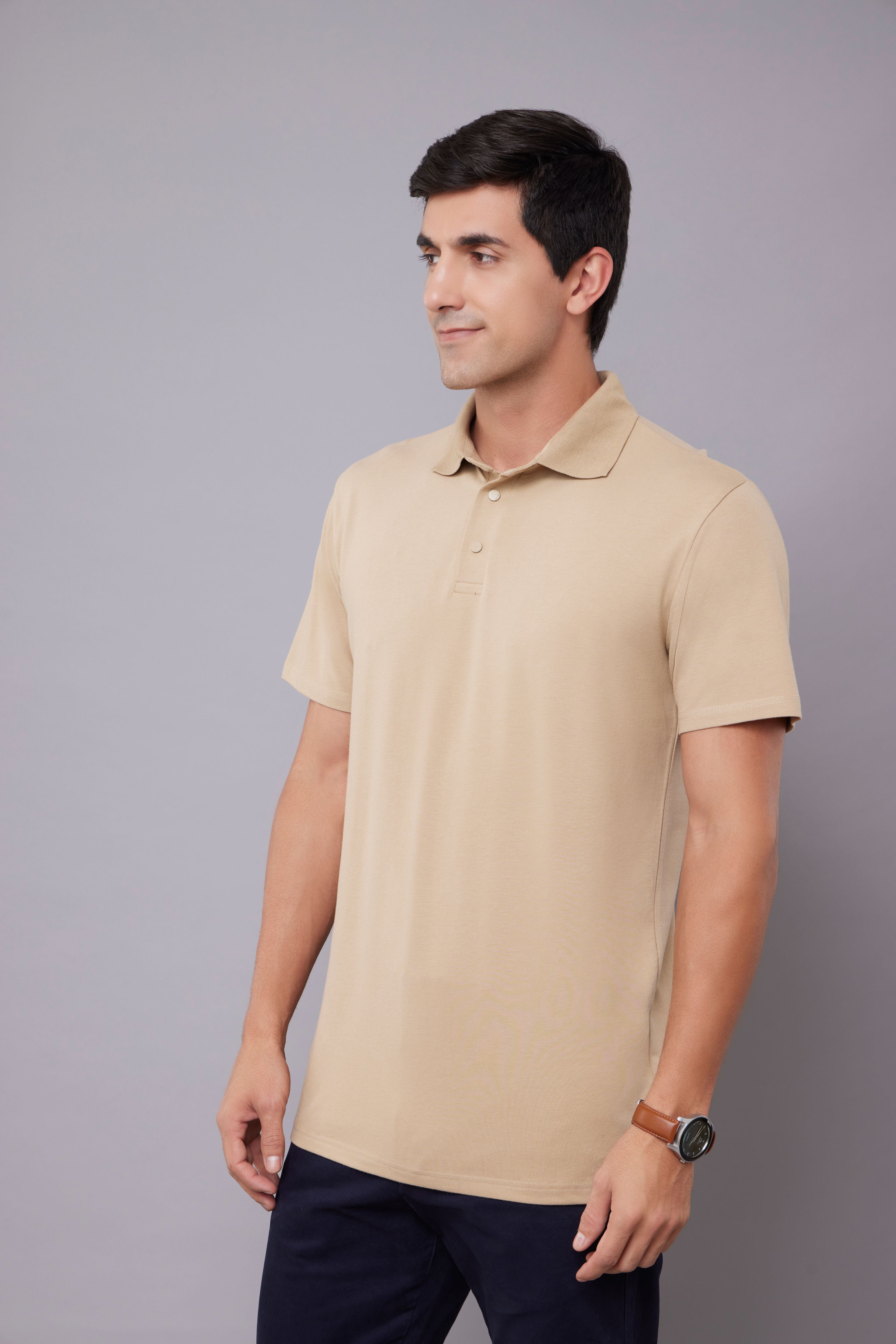 STAIN-REPEL & WRINKLE-FREE, TRAVEL POLO - BISCOTTI