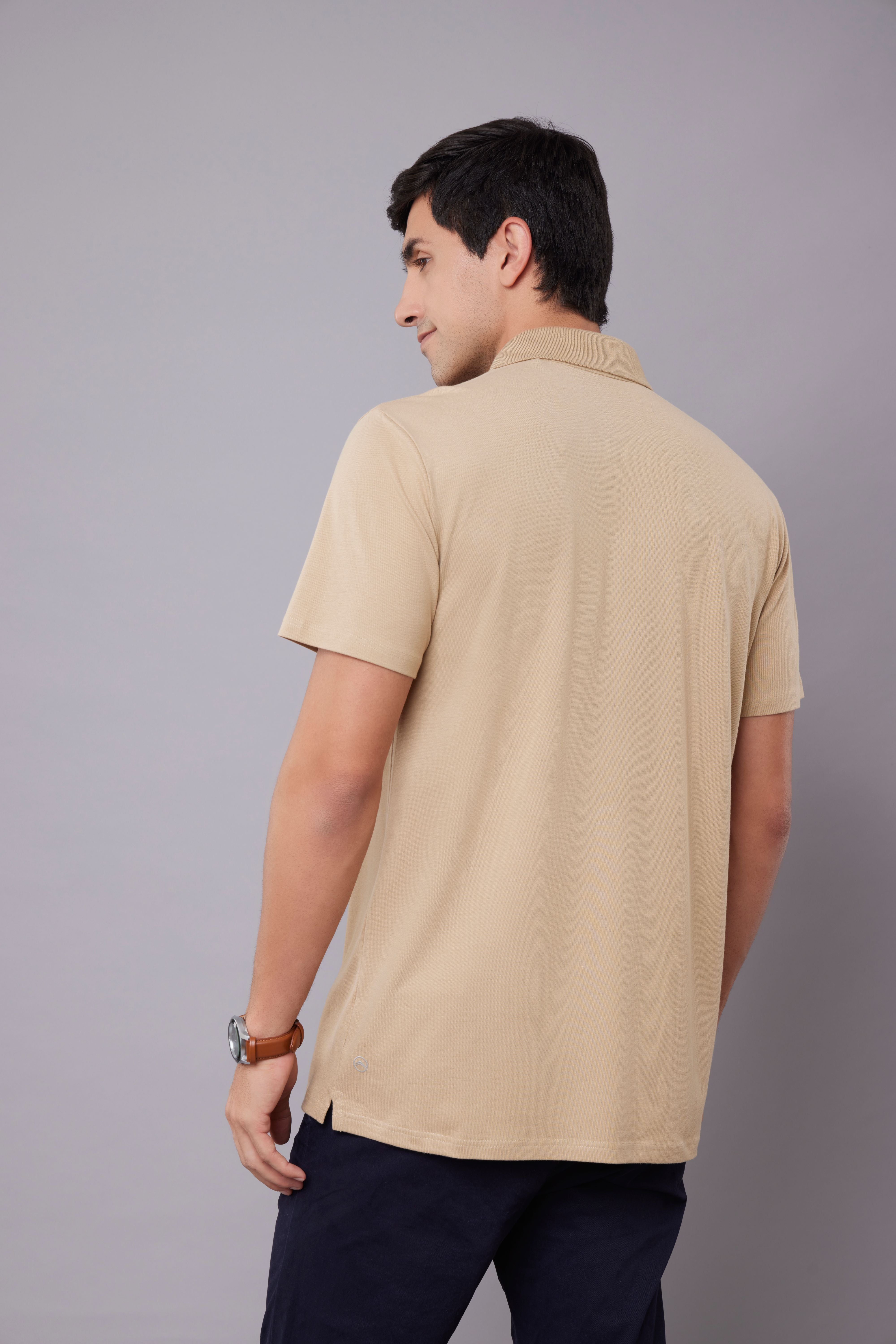 STAIN-REPEL & WRINKLE-FREE, TRAVEL POLO - BISCOTTI